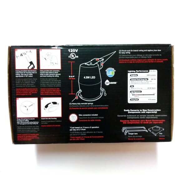 Lithonia Lighting 4” Brushed Nickel Gimbal 3000K LED Recessed Kit 224V1G - Picture 4 of 6